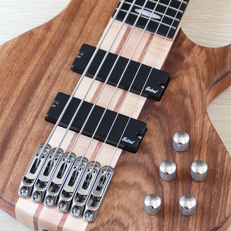Профессиональный 6 строка электрическая бас гитара шеи через твердое дерево