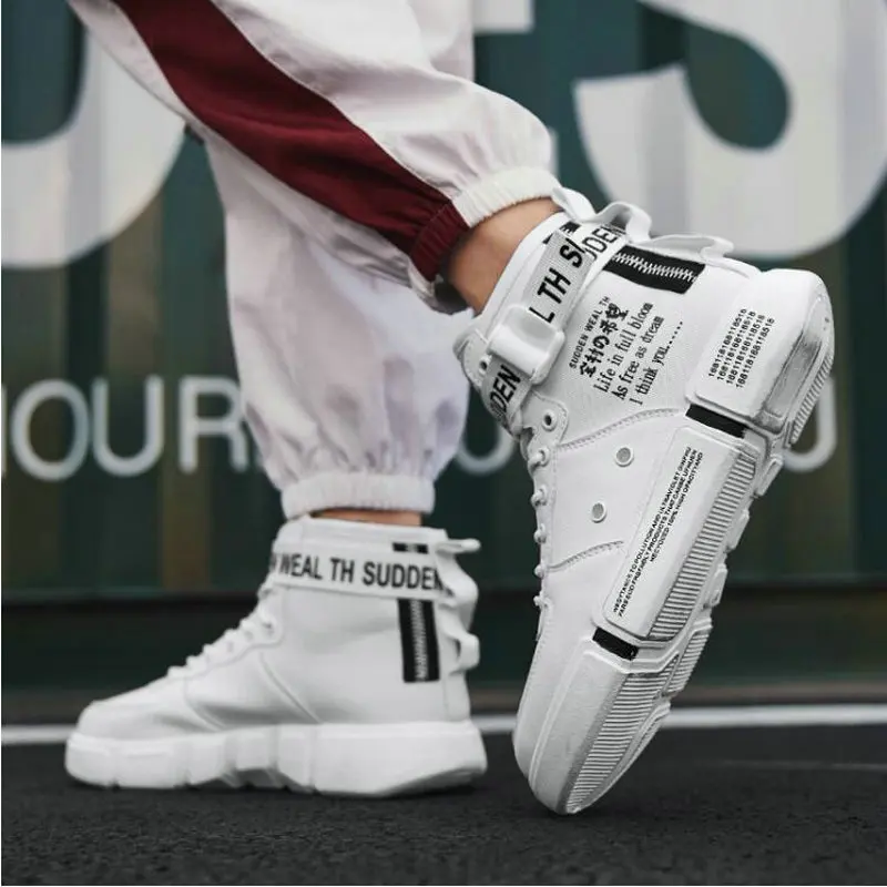 Лидер продаж Удобная мужская повседневная обувь Мужские высокие модные