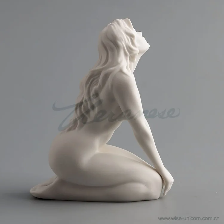 

articles of mat glaze art naked woman kneeling position touch knees birthday present hot style home decoration