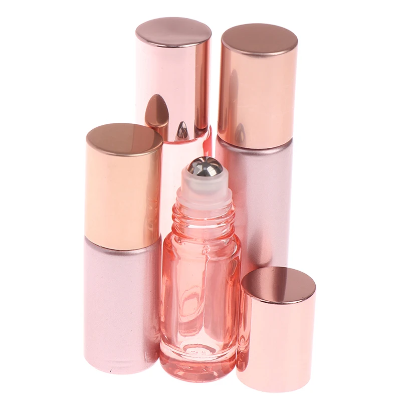 

Rose Gold Roll On Bottle Empty Perfume Essential Oil Stainless Steel Roller Ball