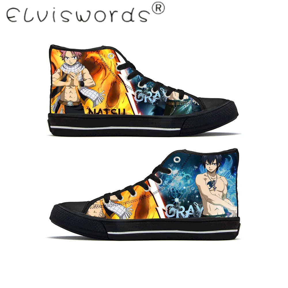 ELVISWORDS Мужская Вулканизированная обувь с принтом по требованию хвостом Natsu серый