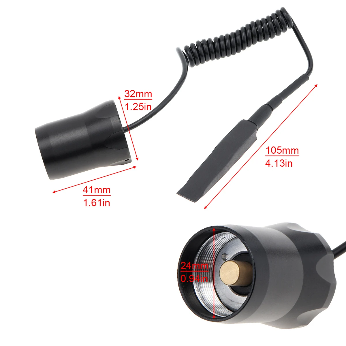 Детали для светодиодного фонарика SecurityIng полностью металлический 2 кнопки