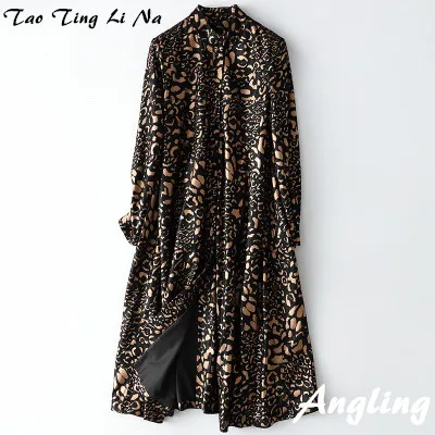 

Tao Ting Li Na Women Autumn Genuine Real Sheep Leather Trench H79