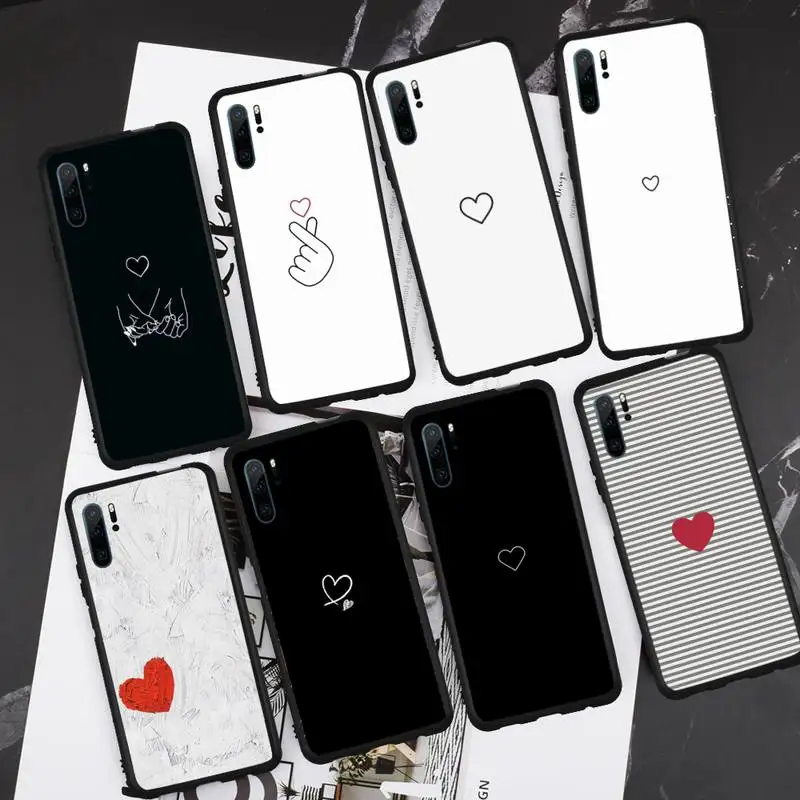 

love haert art simple line Phone Cases For Huawei honor Mate P 9 10 20 30 40 Pro 10i 7 8 a x Lite nova 5t cover funda coque