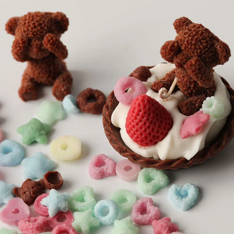 3d милый медведь фрукты ароматерапия силиконовая форма ТОРТ ДЕКО кондитерские