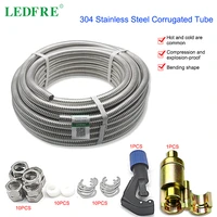 ledfre 304 corrugated stainless steel hose corrugation metal tube retractable diy useful plumbing pipe connector 38 12 34 1
