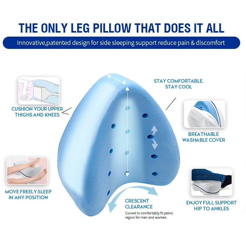 

Used for Side-lying Memory Foam Pillow Used for Pregnancy Orthopedics Knee and Leg Cushion Sciatica Relief or Pillow