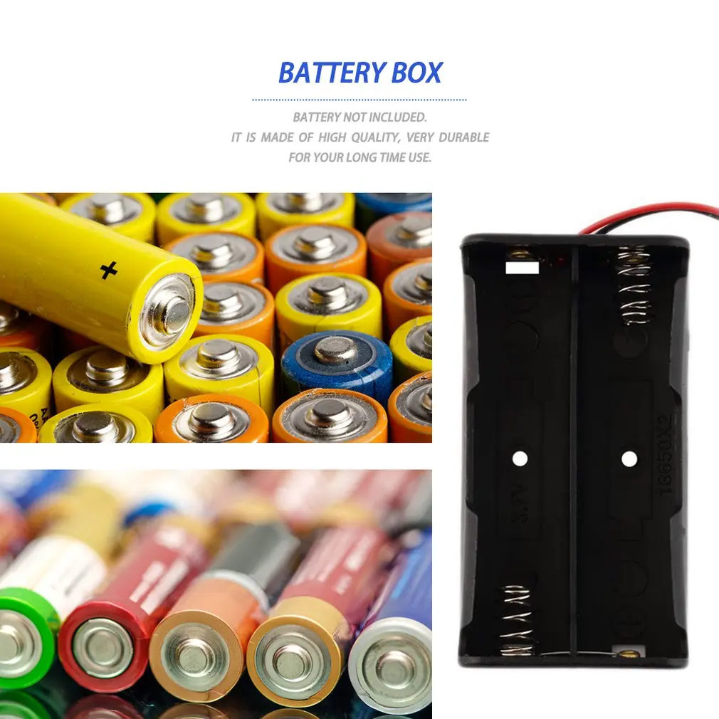 

Universal Plastic Battery Storage Case For 2 PCS 18650 Batteries Professional Battery Holder With Wire Leads
