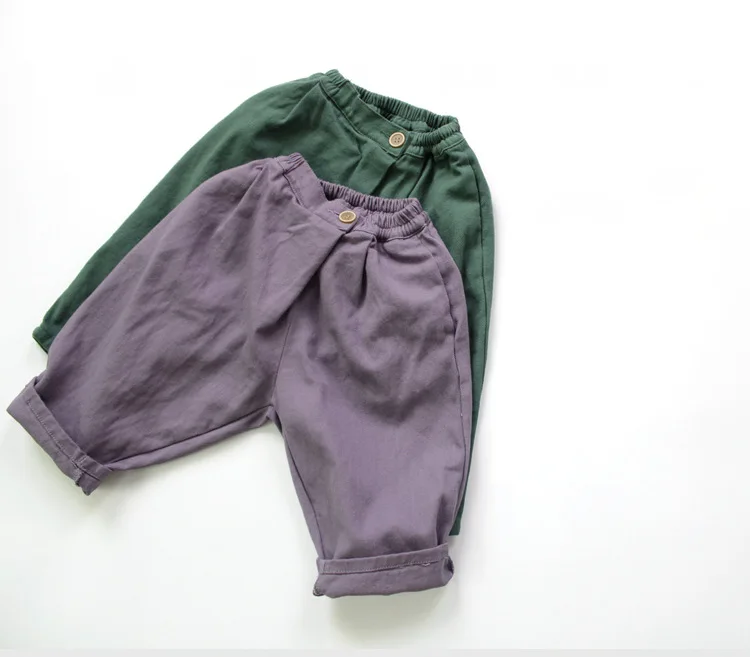 

2020 Autumn Style Children's Crawler Korean Cotton Placket Design kids pants