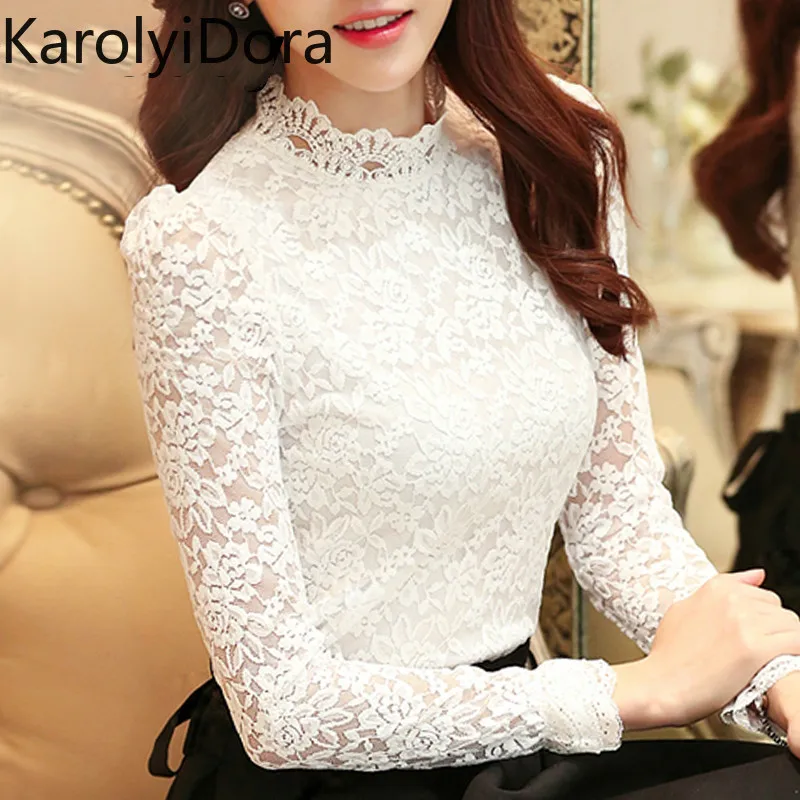 

plus size tops fashion woman blouses 2020 Spring lace blouse shirt long sleeve women shirts blusas femininas women blouse