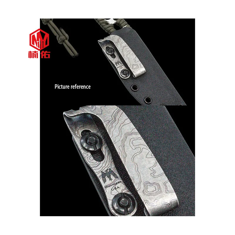 1PC EDC Titanium Alloy Leather Case Back Clip Goods Supporting K Plate Scabbard Knife Sleeve Protection Belt Waist | Спорт и