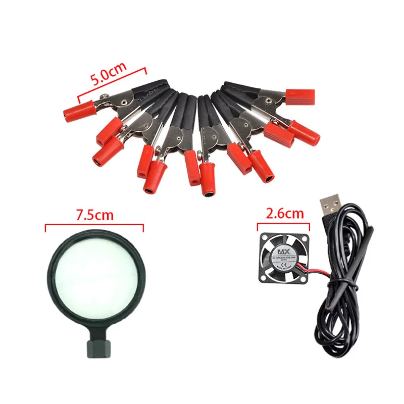 Паяльник с держателем для помощи 6 шт. гибкие руки USB DC вентилятор фонарик 3X лупа