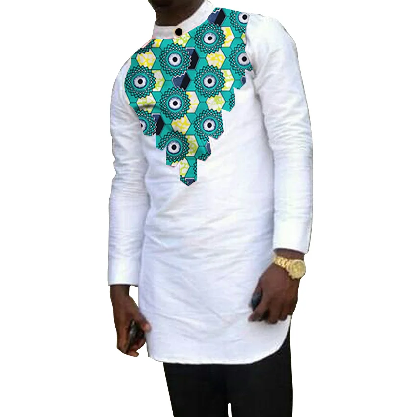 Африканская модная мужская рубашка с воротником стойкой топы принтом Анкары
