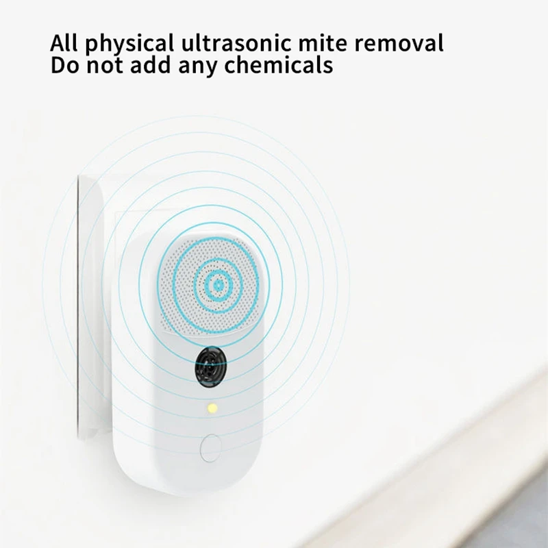 

2Pcs Electronic Mini Ultrasonic Mite Killer Controller Cleaner Bed Bug Dust Mite Eliminator(US Plug)