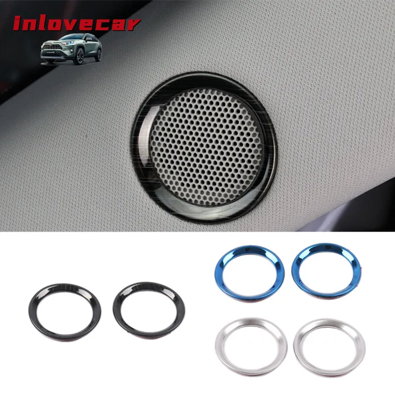 

For Mazda CX-5 CX5 2020 2019 2018 2017 speaker Sound ring Trim Cover stainless steel decoration interior mouldings Accessories