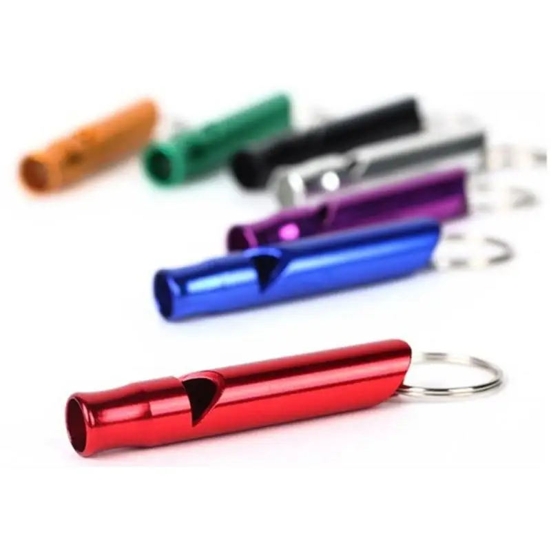 

1PC Portable Survival Whistle Pendant With Keychain Aluminum Alloy Referee Whistle For Outdoor Survival Emergency Random Color