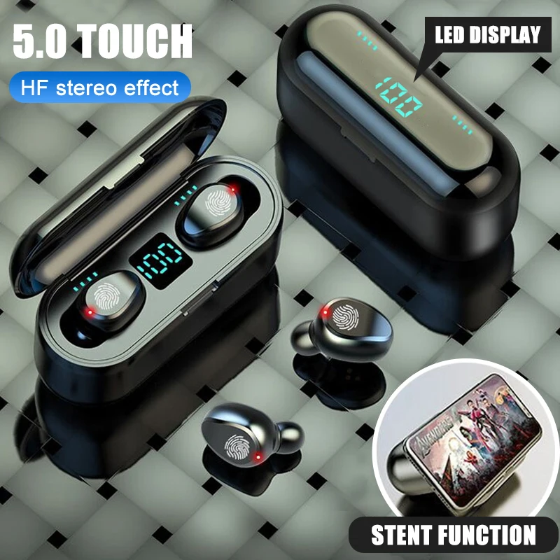 Беспроводные наушники 50 # F9 Bluetooth 5 0 TWS гарнитура Hi-Fi мини-наушники для спорта бега