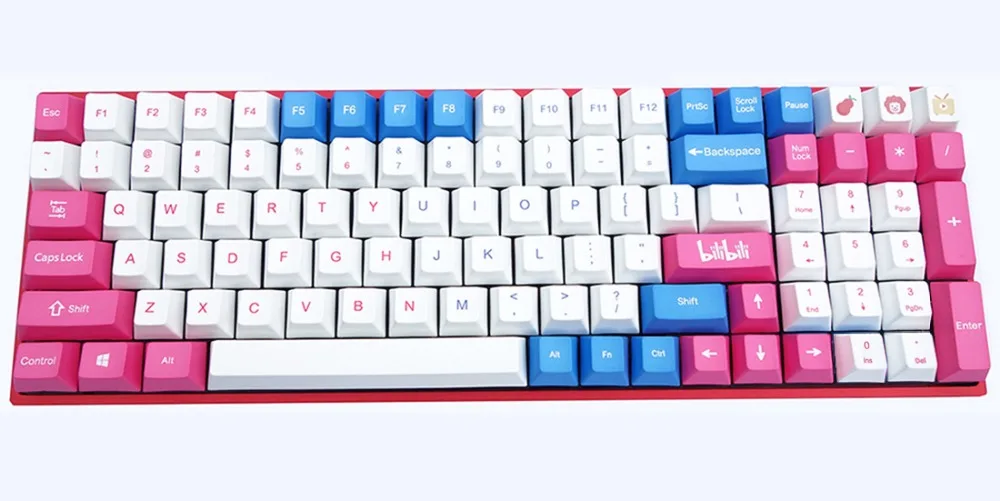 146-key Bilibili краситель-подложные клавишные колпачки pbt Вишневый профиль для переключатели Cherry MX для 60 84 87 96 108 механическая клавиатура