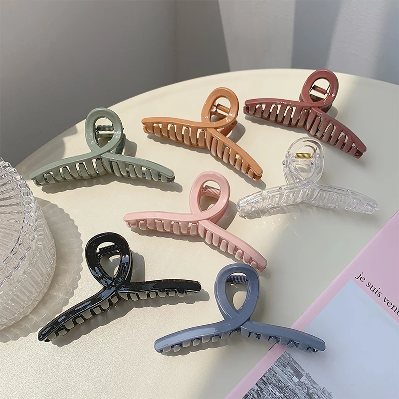 Женская акриловая заколка AOMU прозрачная прямоугольная для волос ярких цветов на