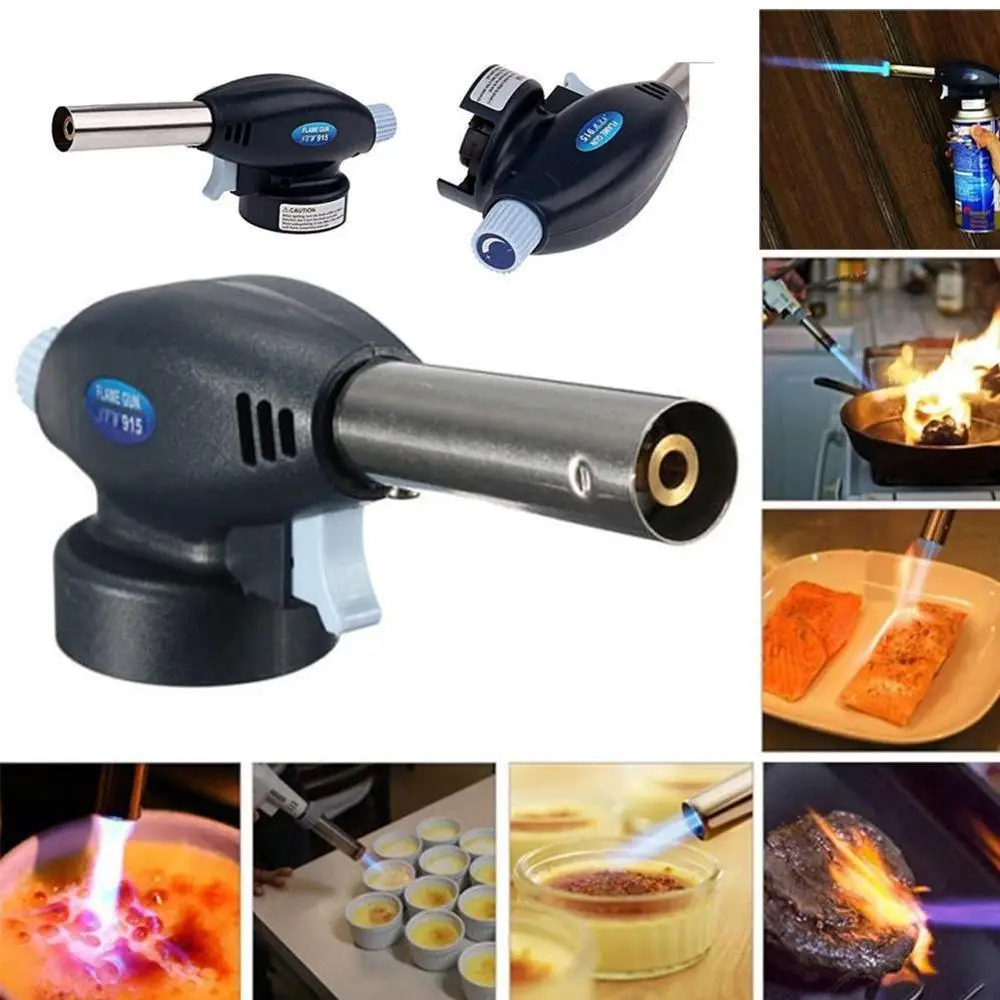 

Blow Torch Butane Gas Flamethrower Burner Welding Auto Ignition Soldering BBQ Portable Flame Burner Quick Cooking