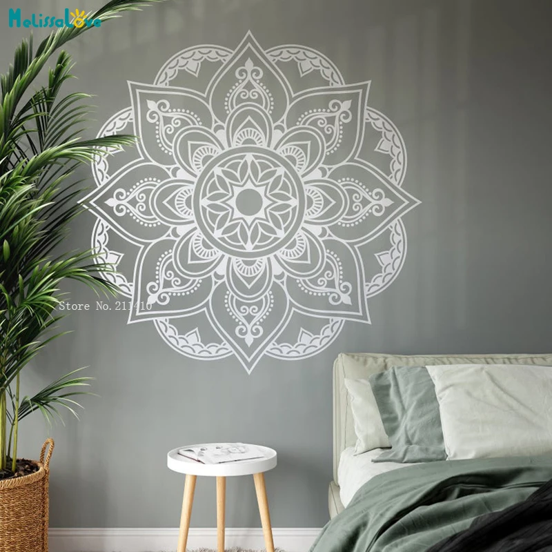 

Vintage Mandala Flower Wall Sticker Home Decoration Living Room Office Decals Art Vinyl Spheres Yoga Poster Handmade YT4936A