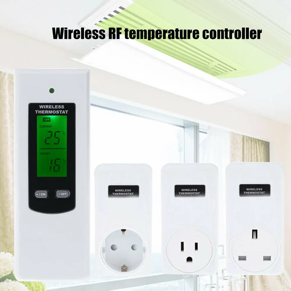 Умная розетка Цифровая беспроводная Wifi розетка контроль температуры розетка ЖК-дисплей с пультом дистанционного управления настенная электрическая розетка
