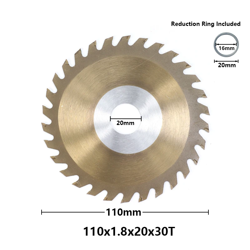 4In 110x1.8x20x30T 1 шт. " 6" " 8" дюймовый деревообрабатывающий пильный диск 30T 40T 60T 80T Циркулярный пильный диск для дерева с тицным покрытием TCT режущий диск - Цвет: 4In 110x1.8x20x30T