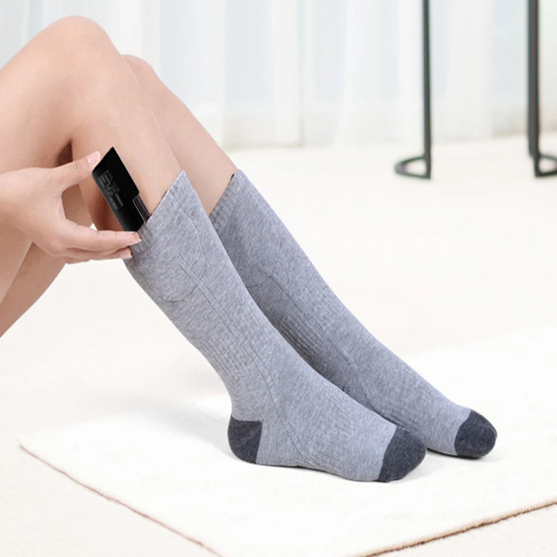 Плотные теплые носки с электроподогревом для женщин и мужчин Зимний Велоспорт