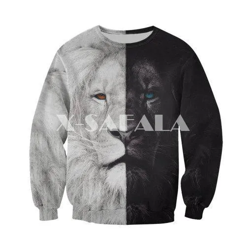 

Beautiful Black White Lion King Animal 3D Print Hoodie Man Women Harajuku Outwear Zipper Pullover Sweatshirt Casual Unisex-3