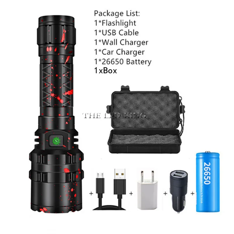 50000 люмен фонарик светильник hp50.2 самый мощный 26650 usb xhp50 L2 фонарь 18650 охотничий