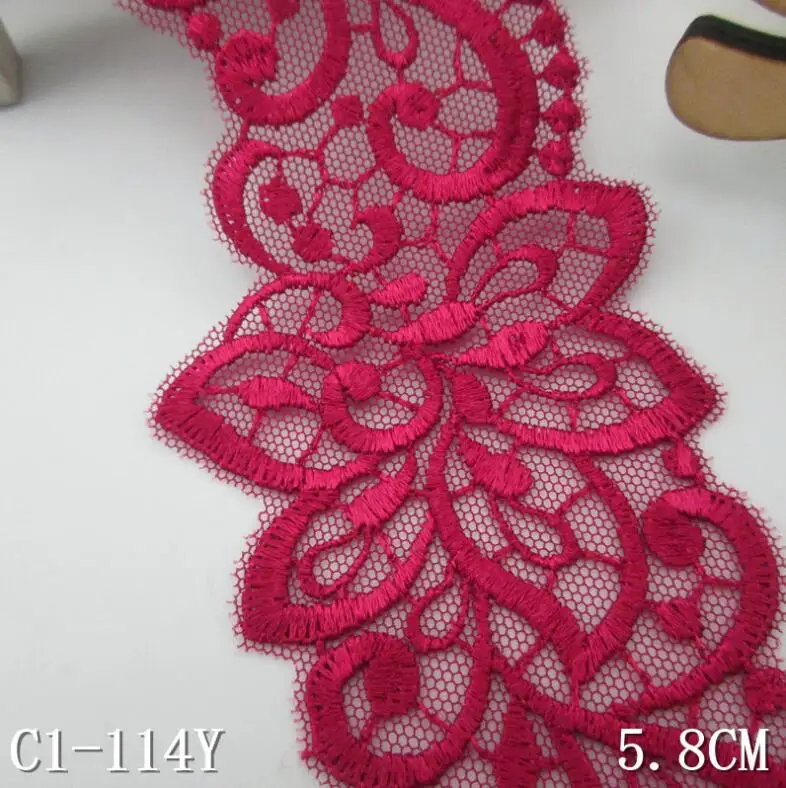 Кружевная бейка для свадебного платья 5 м 6 см с вышитыми цветами винтажная