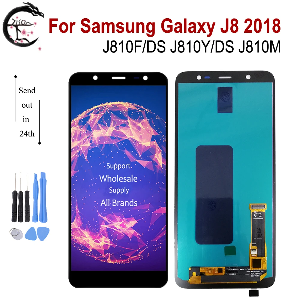 ЖК-дисплей AMOLED J810 для SAMSUNG Galaxy J8 2018 дисплей J810F/DS J810Y J810M ЖК-экран сенсорный
