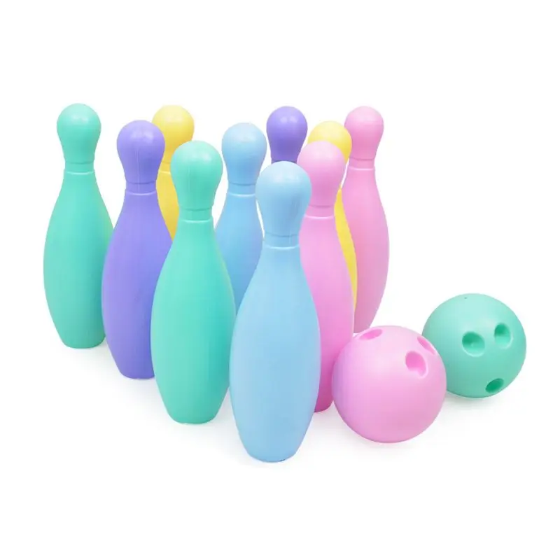 

G2AD Plastic Colorful Bowling Ball Pin Toys Set for Kids Children Sports Intelligent Games Early Education Toys