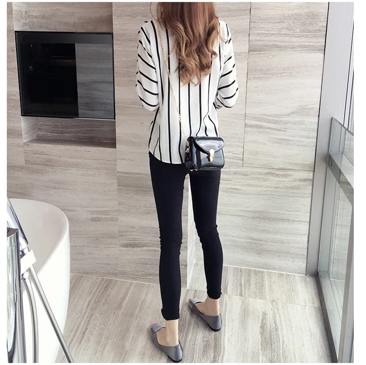 

Women's Shirts 7-point Sleeve Blouse Loose Stripe Comfortable Fashion Casual Korean Lapel Spring and Summer