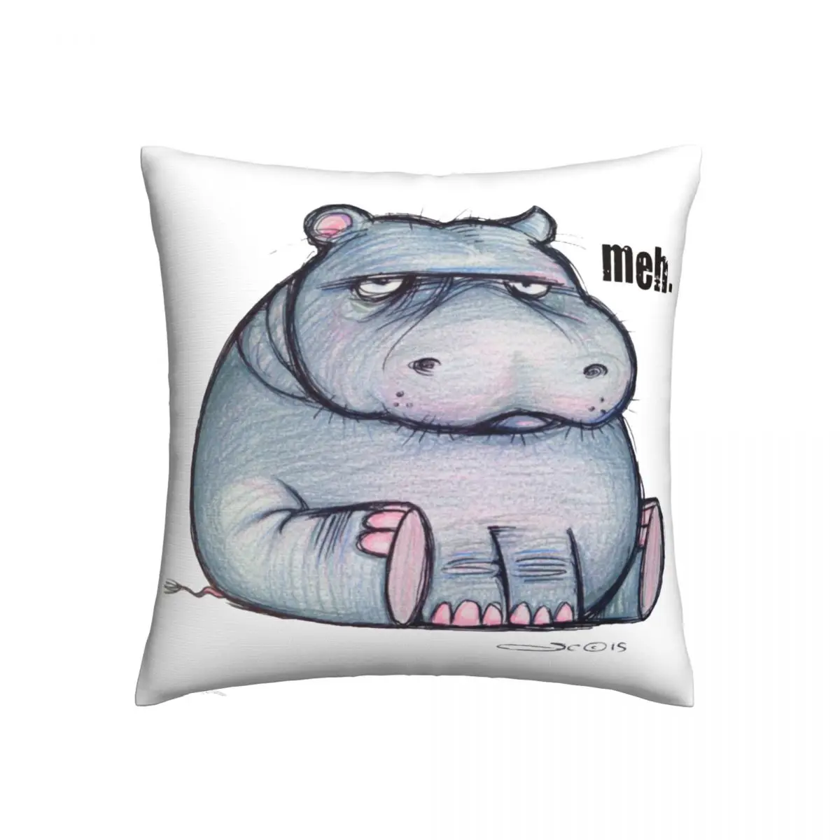 

Женский чехол Meh Hippo, чехол на молнии с подушкой, летний Забавный чехол из полиэстера