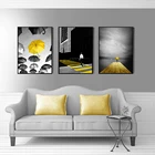 Черно-белый Арт современный город серии желтый зонтик Романтический джентльмен Ретро Художественный постер Картина декоративная живопись