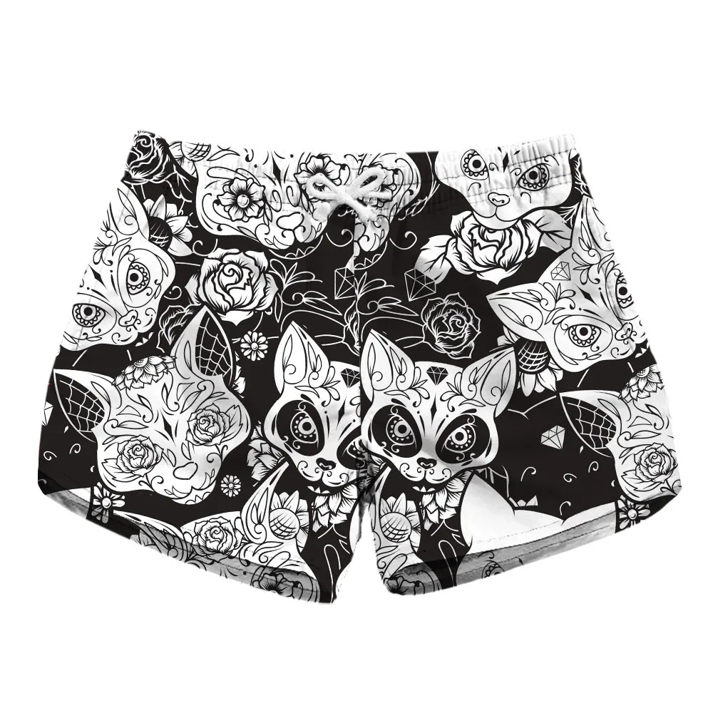 

Летние женские шорты для водного спорта с принтом лисы, свободные короткие мини-шорты для серфинга с карманами, праздничный купальник для серфинга