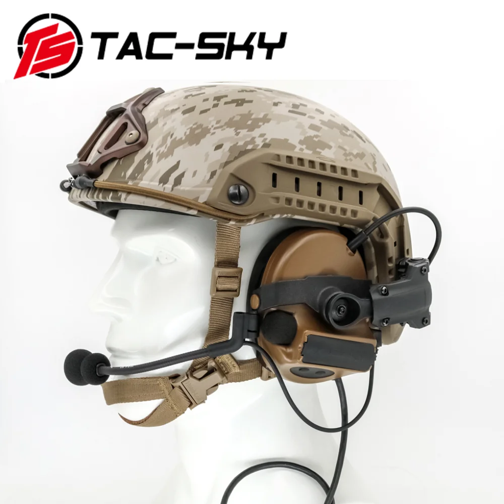 TAC SKY COMTAC Tactical Headset COMTAC II ARC Helmet Rail Bracket Airsoft Headphone Noise Reduction Pickup Shooting Headset