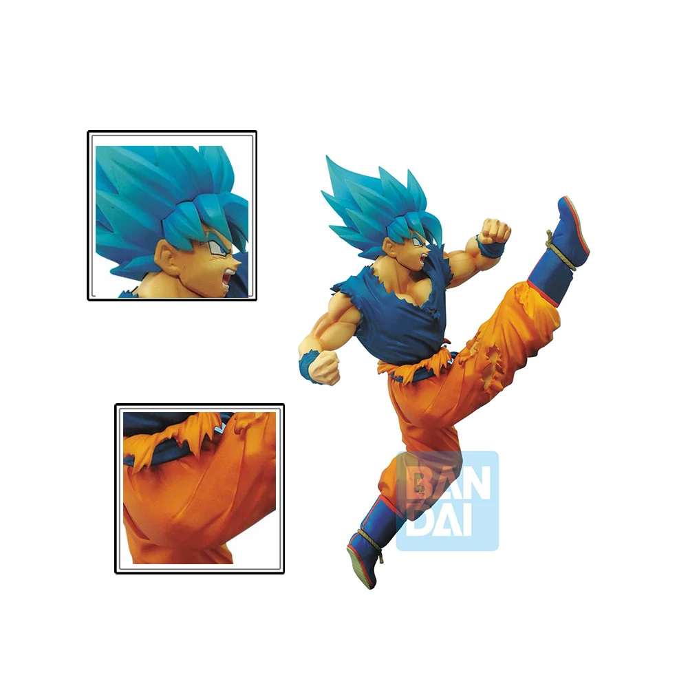 

BANDAI Original Dragon Ball Super Saiyan 16cm Blue hair Son Goku Anime Action Figure PVC Model Toy Figure Toys For Kids