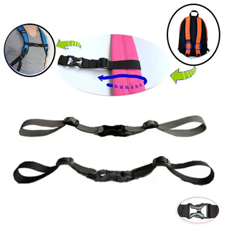 

Chest Strap Harness Buckle Black Nylon Adjustable Anti Slip Shoulder Bag Rope Backpack Accessories Outdoor Sports