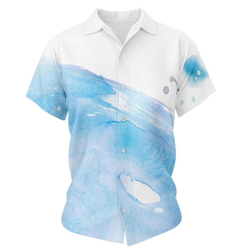 

2021 Men's Polo Shirt 3D-Printed Splash-ink Style Short-Sleeved Polo Shirt Brand Sportcoat T Shirt Polo Shirt Large Size