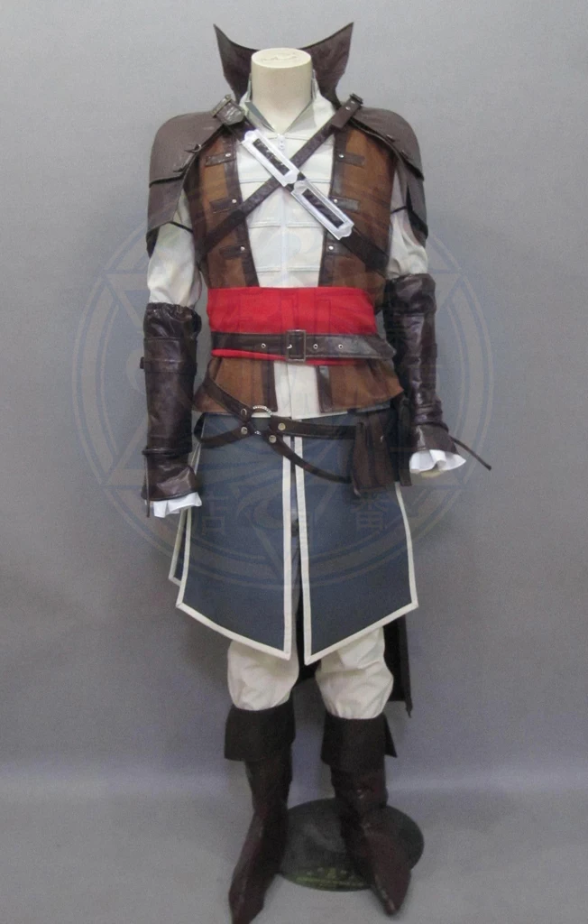 (QYY-034) Hallween Assassin's Creed 4 Black Flag Edward Kenway Pirate Uniform Cosplay Costume