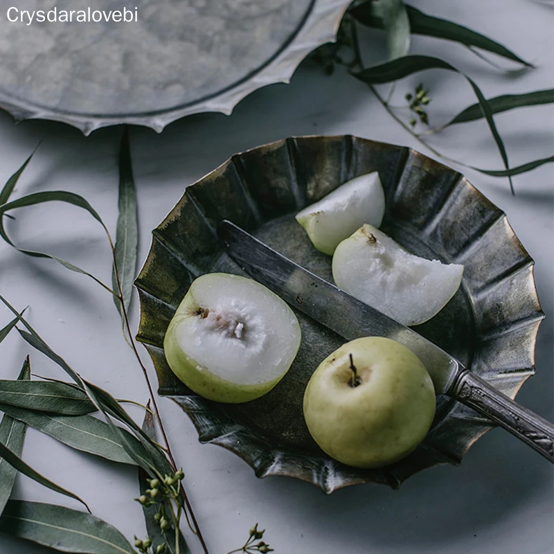 Цветочный ободок ручной работы винтажный античный металлический поднос Ribboned