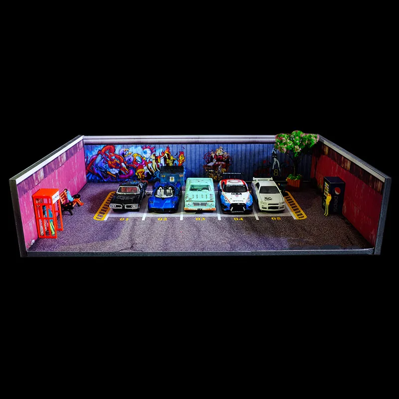 

1/64 scale car repair library scene garage workshop background board for car model parking vehicle toys collection display gifts