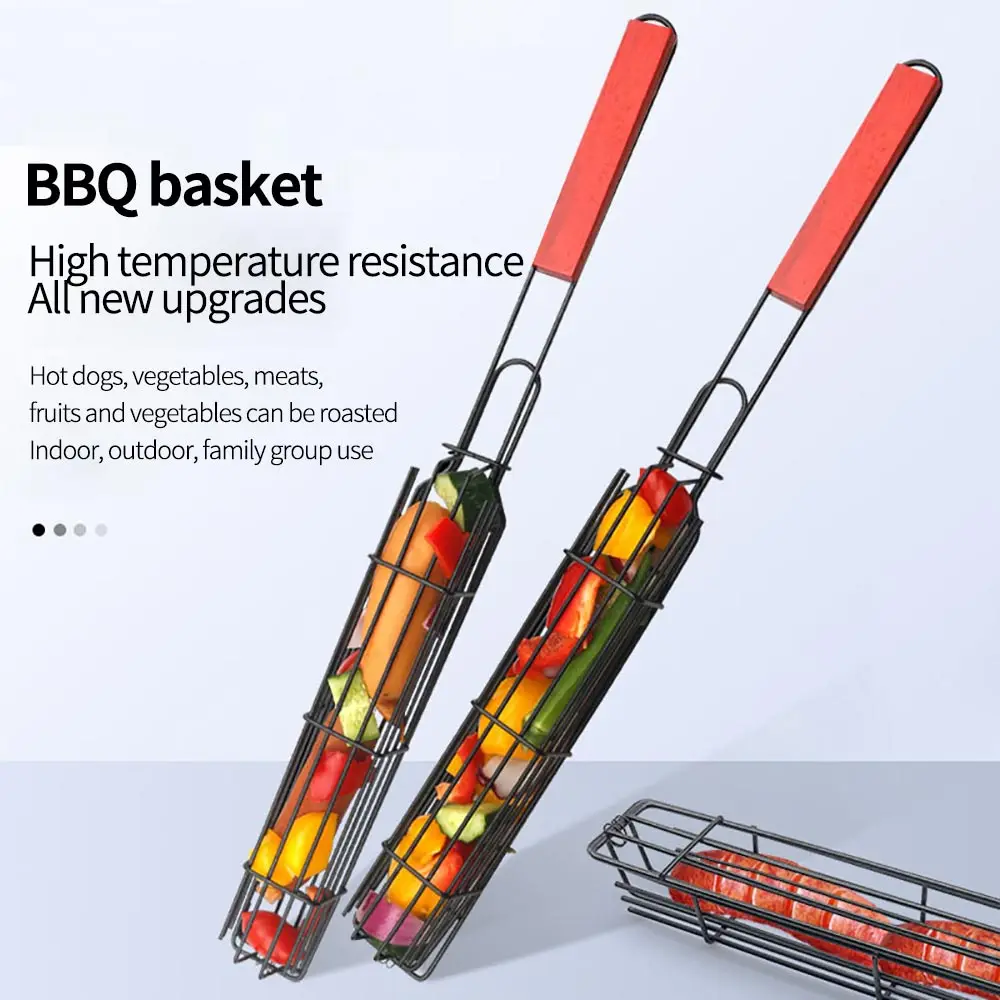 2 шт. корзина для барбекю в форме железного шампура практичная клетка сетчатый