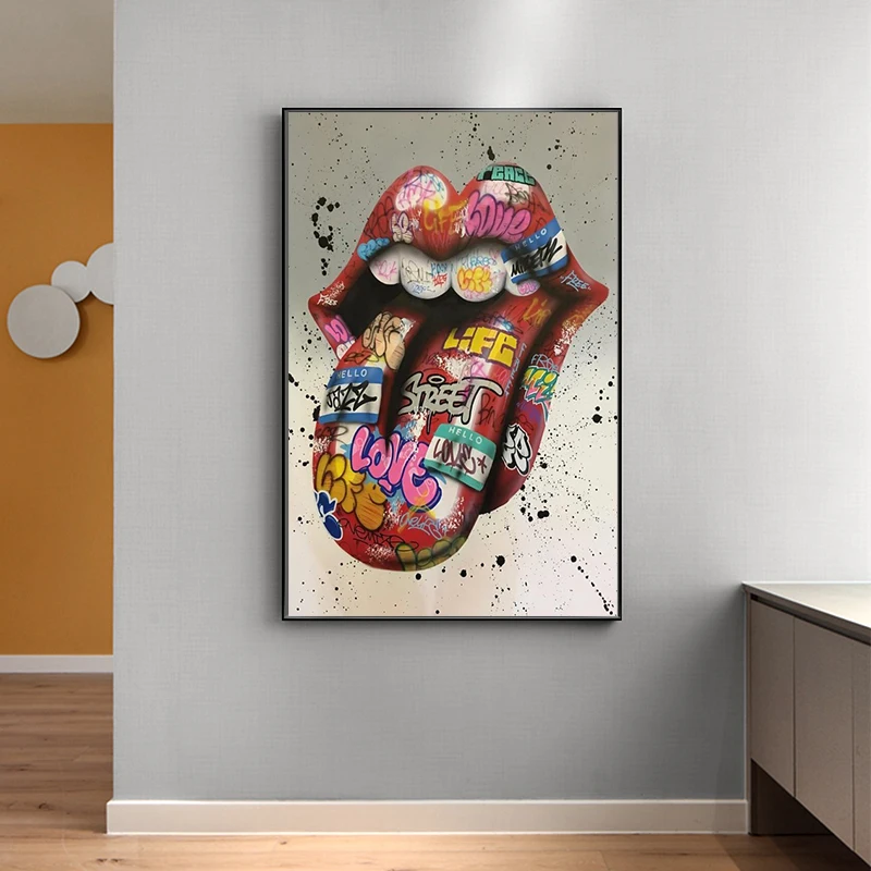 

Street Graffiti Canvas Painting Lover Hands Wall Poster and Prints Creativity Wall Art Picture for Living Room Home Decoration