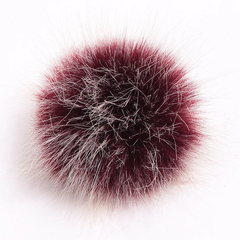 

2020 Colorful 10cm Big Natural Faux Fur Pompon Foxes Fur Pompom For Women Hat Fur Pom Poms for Hats Caps for Knitted Hat Cap