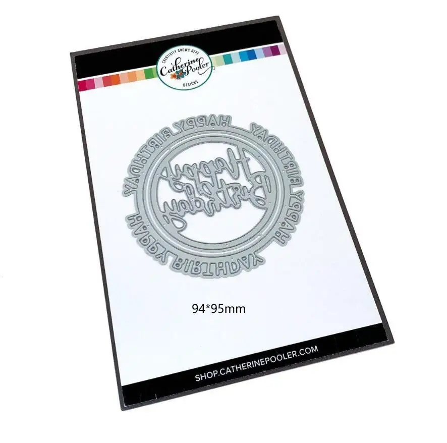 

Metal cutting dies Round of Happy birthday mold card Scrapbook paper craft knife mould blade punch stencils