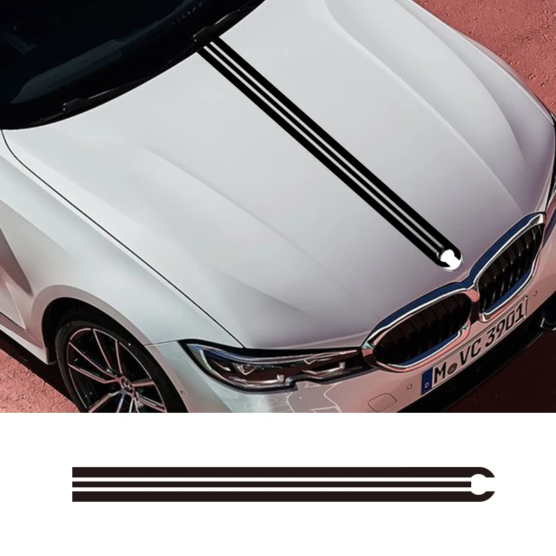 Виниловая наклейка для стайлинга автомобиля 1 шт. наклейки на капот полосы