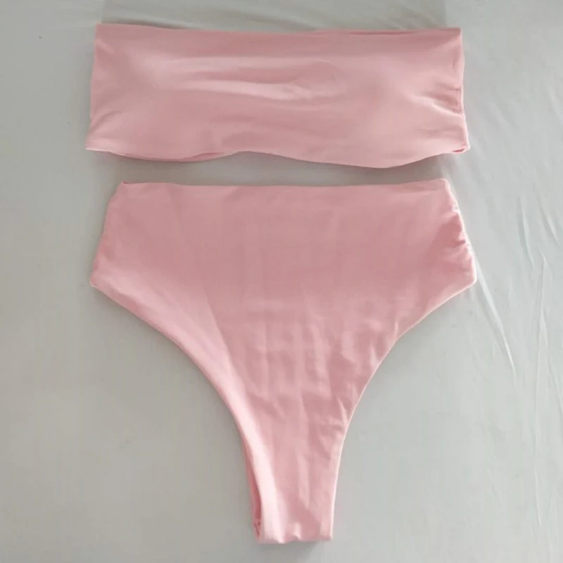 

Sexy Bikini Swimsuit Women Adult Solid Color Open Back Swimsuit Without Straps Quick-drying, Sexy, Open Back, High Elasticity